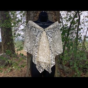 New Cream lace Scarves for Bridesmaids Wedding Matching Bridal Ivory Long Shawl